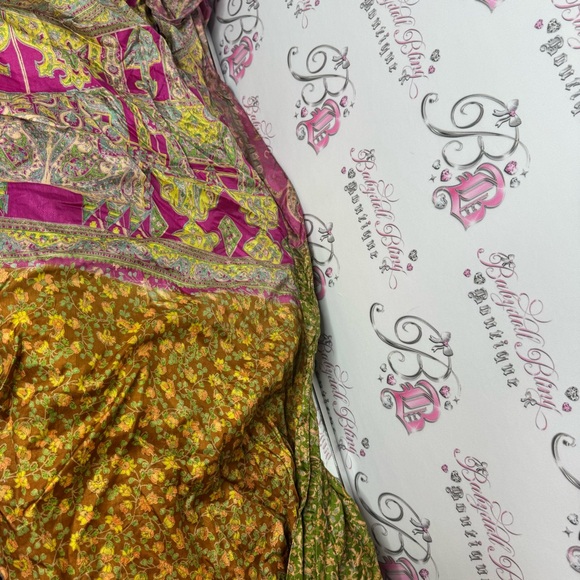 Wrap skirt multiway Kariza vintage paisley floral reversible Boho bohemian tie - Picture 10 of 13